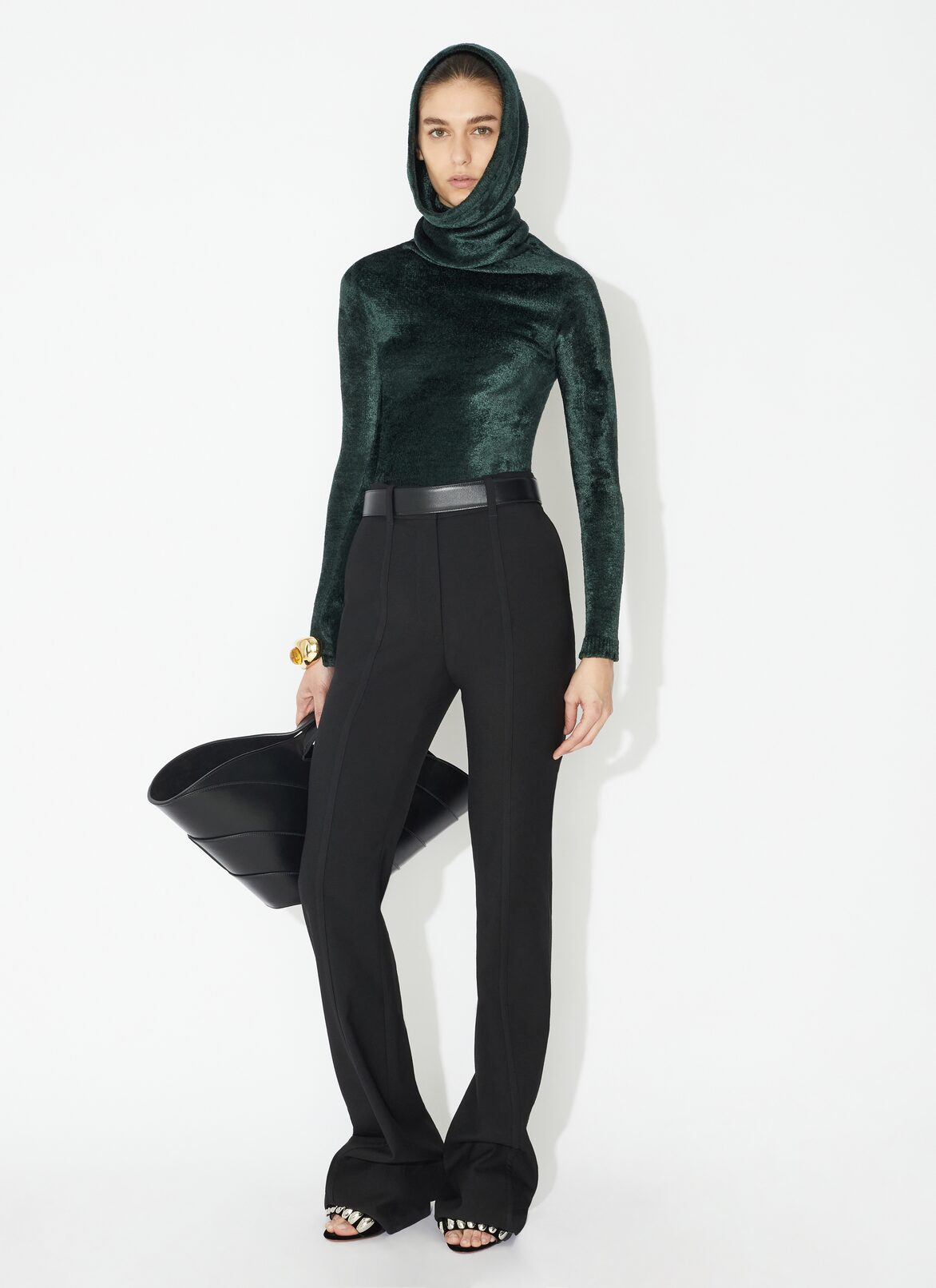 Tailored bootcut wool pant ALAÏA BLACK TAILORED BOOTCUT WOOL PANT